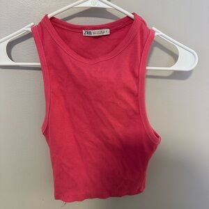 Zara Pink Cropped Tank Top